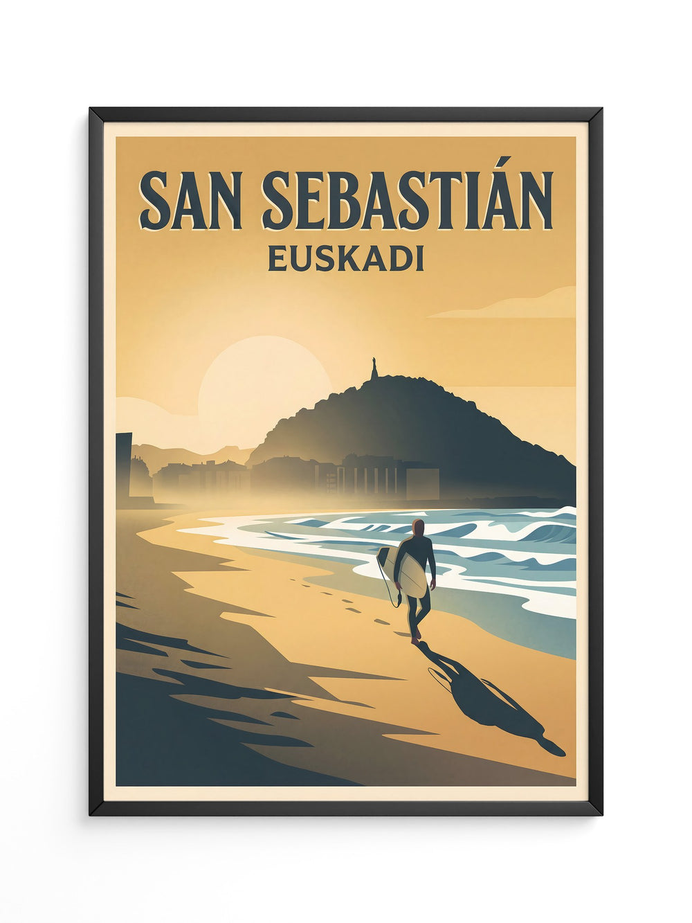 Surfer am Strand Sonnenuntergang Retro