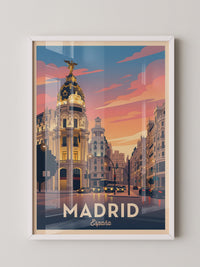 Madrid Abendstimmung Retro Stil