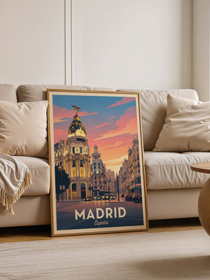 Madrid Abendstimmung Retro Stil