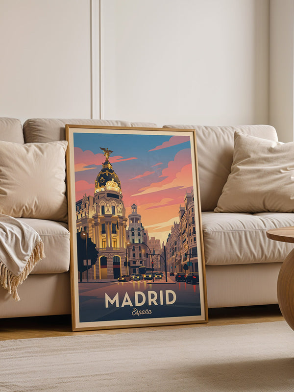 Madrid Abendstimmung Retro Stil