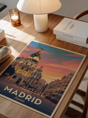 Madrid Abendstimmung Retro Stil