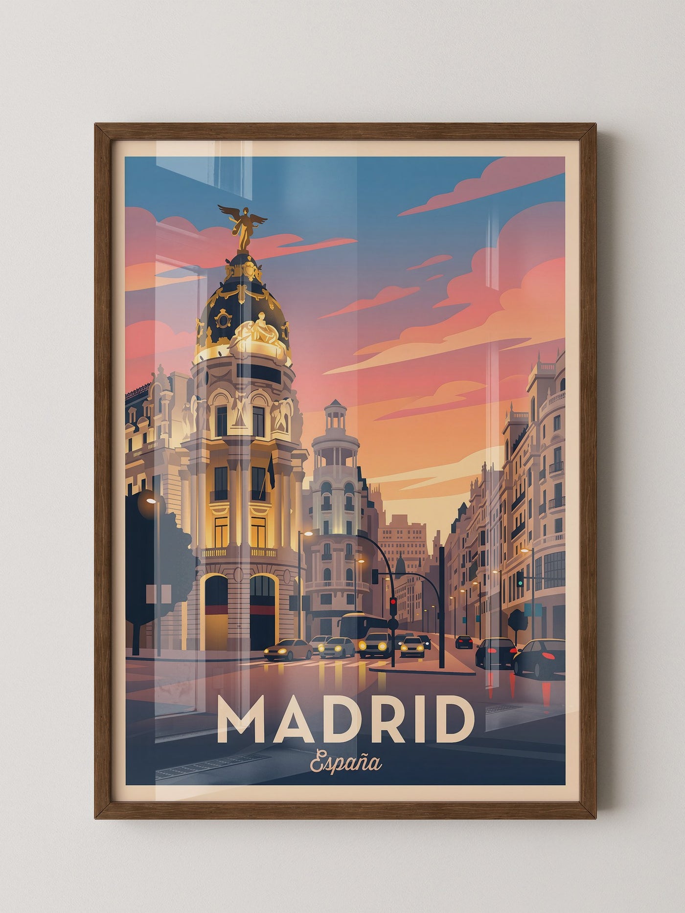 Madrid Abendstimmung Retro Stil