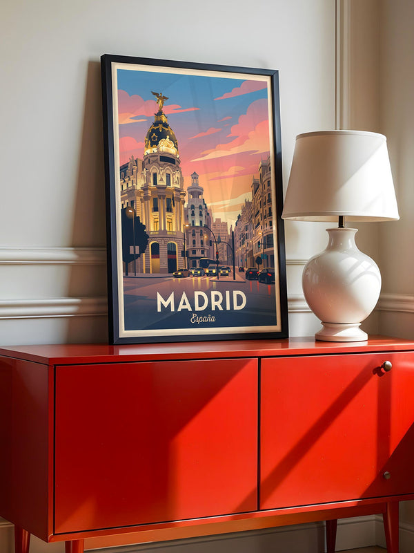 Madrid Abendstimmung Retro Stil