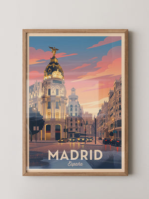 Madrid Abendstimmung Retro Stil