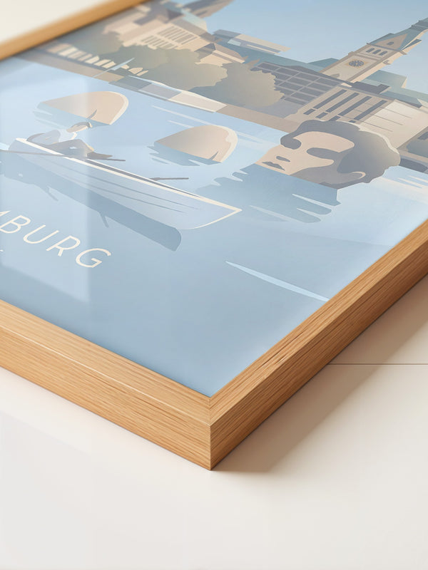 Hamburg Skyline Pastell Illustration