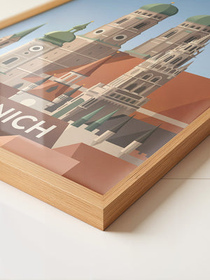 München Skyline Pastellfarben