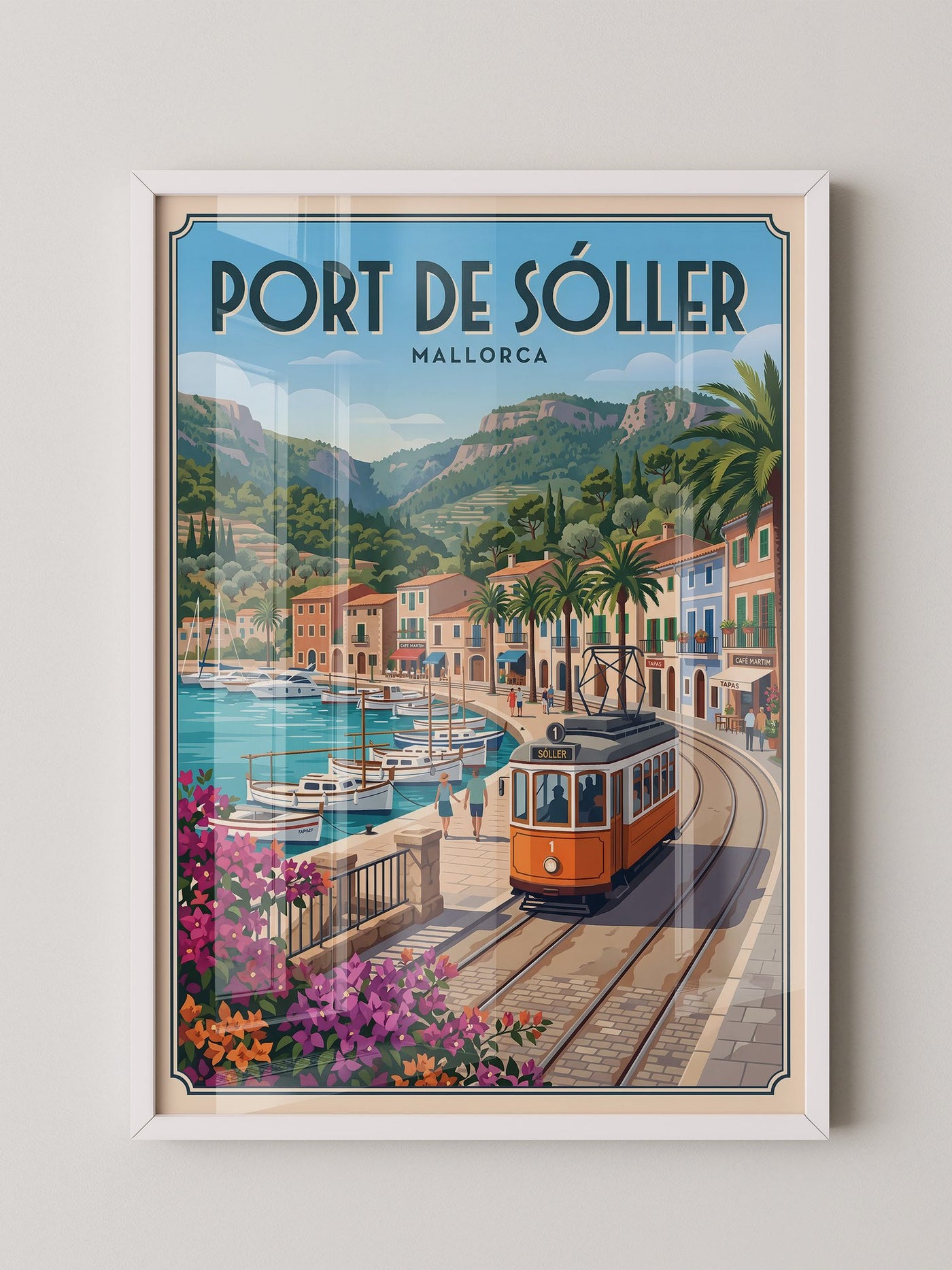 Mallorca Hafen Tram Retro