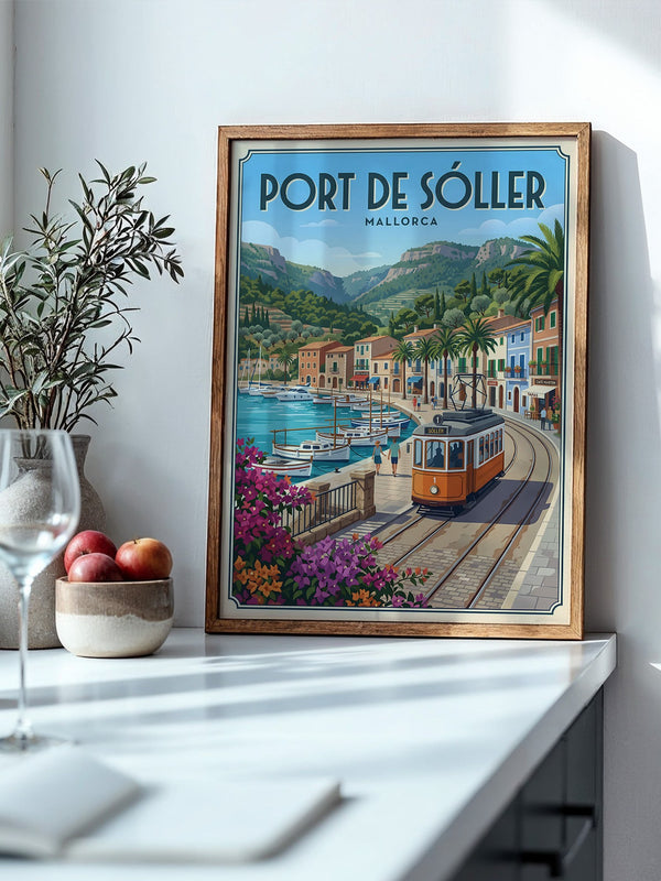 Mallorca Hafen Tram Retro