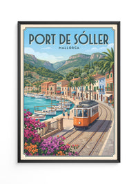 Mallorca Hafen Tram Retro