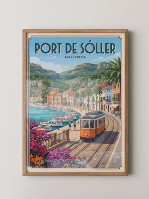 Mallorca Hafen Tram Retro