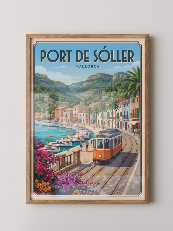 Mallorca Hafen Tram Retro