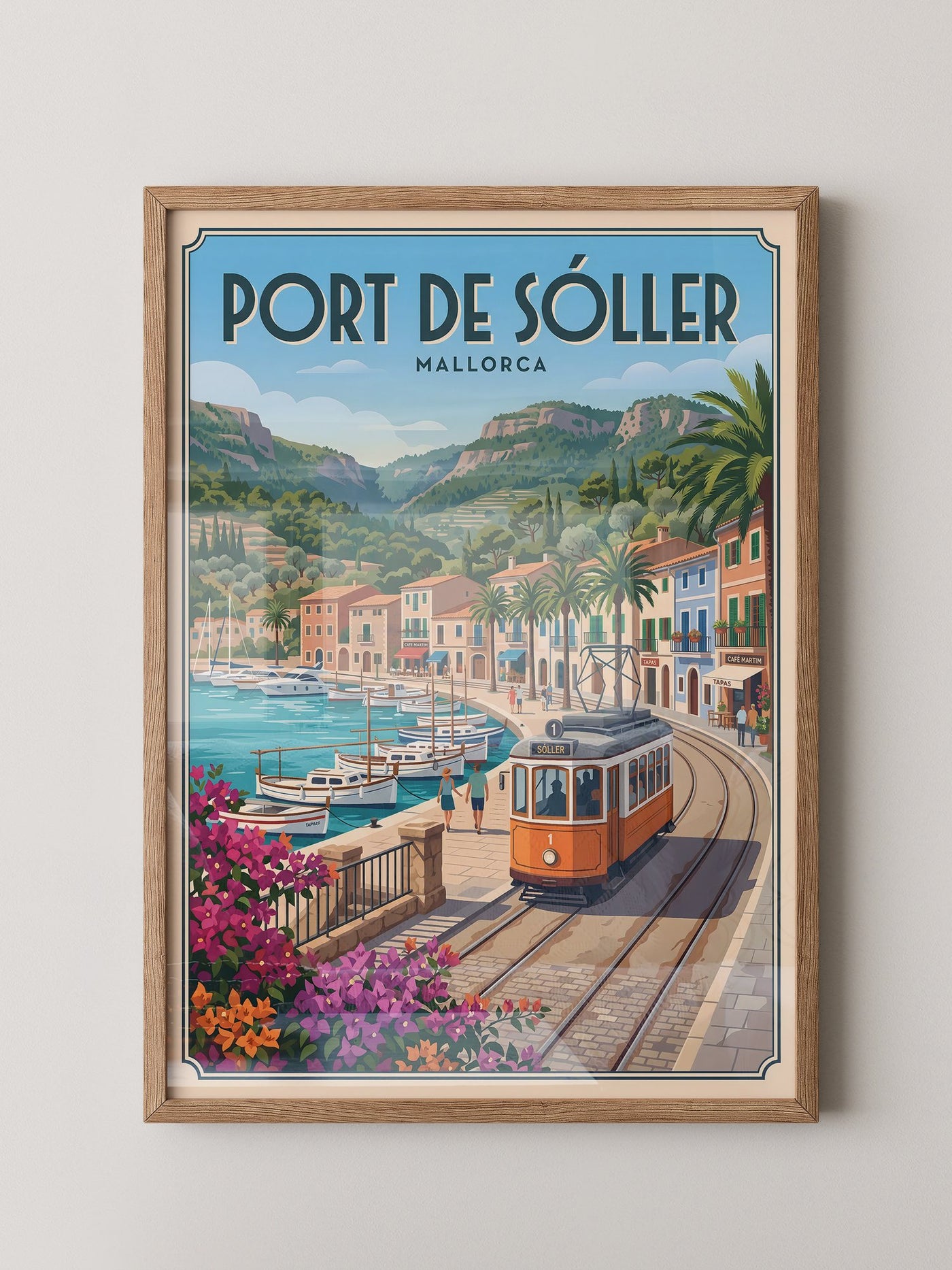 Mallorca Hafen Tram Retro