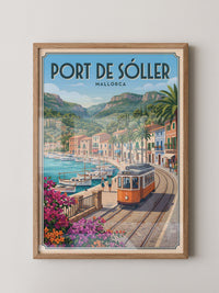 Mallorca Hafen Tram Retro