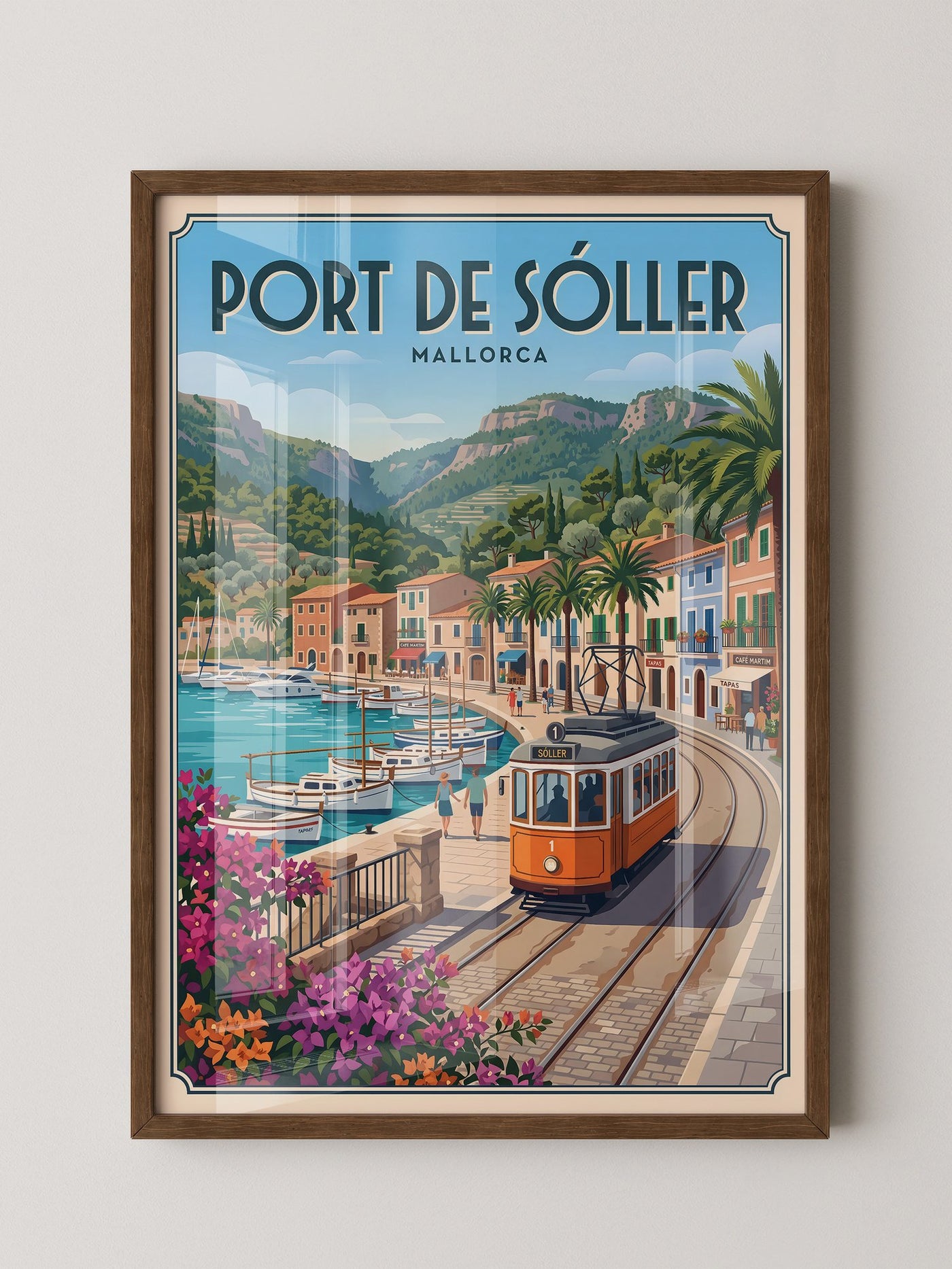 Mallorca Hafen Tram Retro