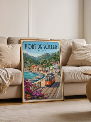 Mallorca Hafen Tram Retro