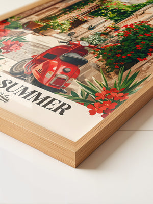 Roter Vespa Gasse Blumen