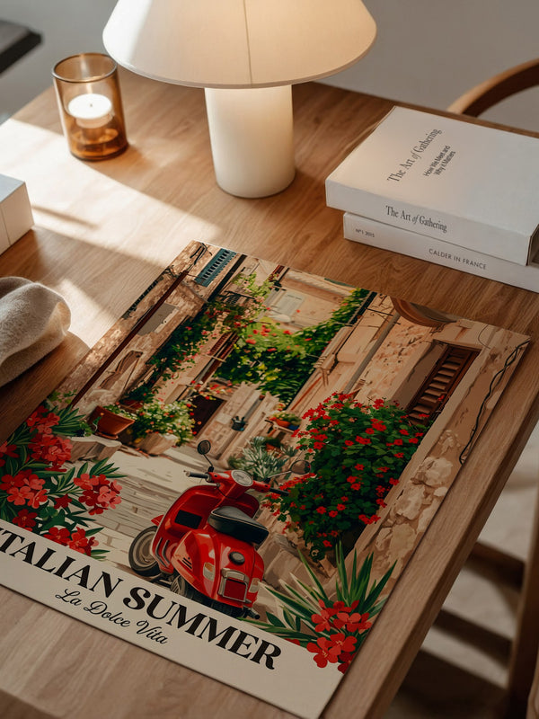 Roter Vespa Gasse Blumen