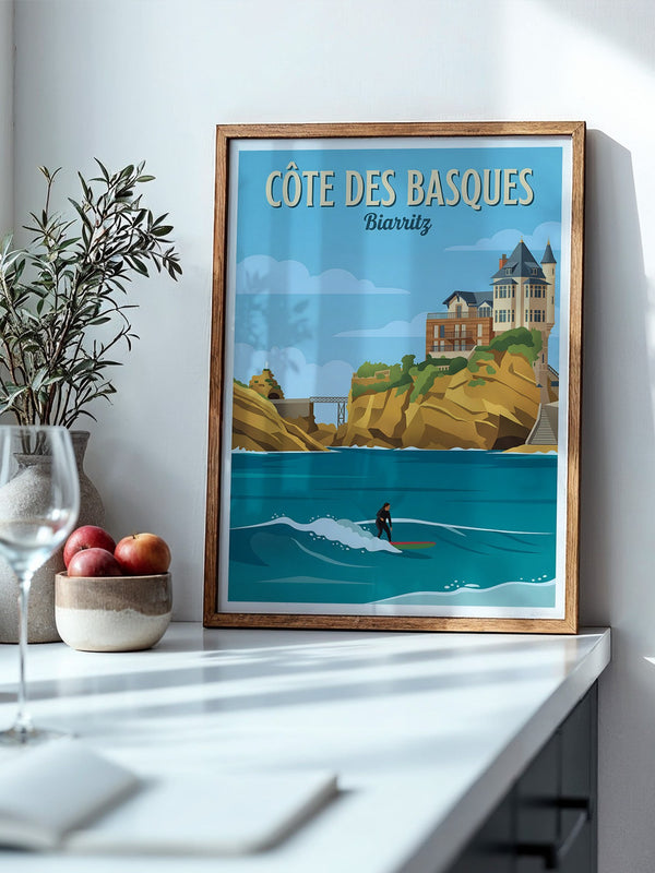 Biarritz Küste Surfer Retro-Stil