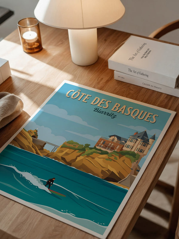 Biarritz Küste Surfer Retro-Stil