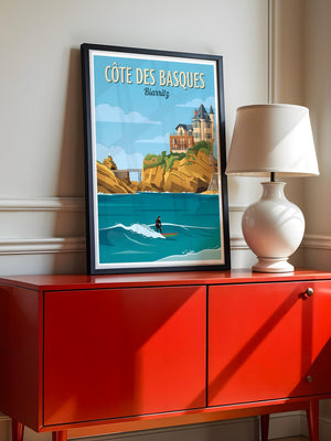 Biarritz Küste Surfer Retro-Stil