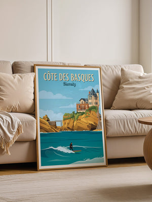 Biarritz Küste Surfer Retro-Stil