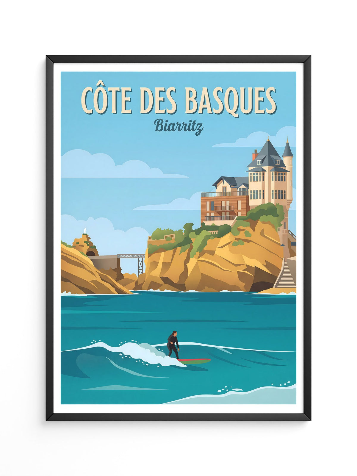 Biarritz Küste Surfer Retro-Stil