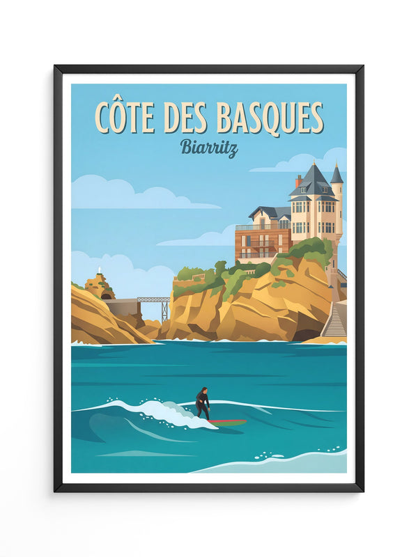 Biarritz Küste Surfer Retro-Stil