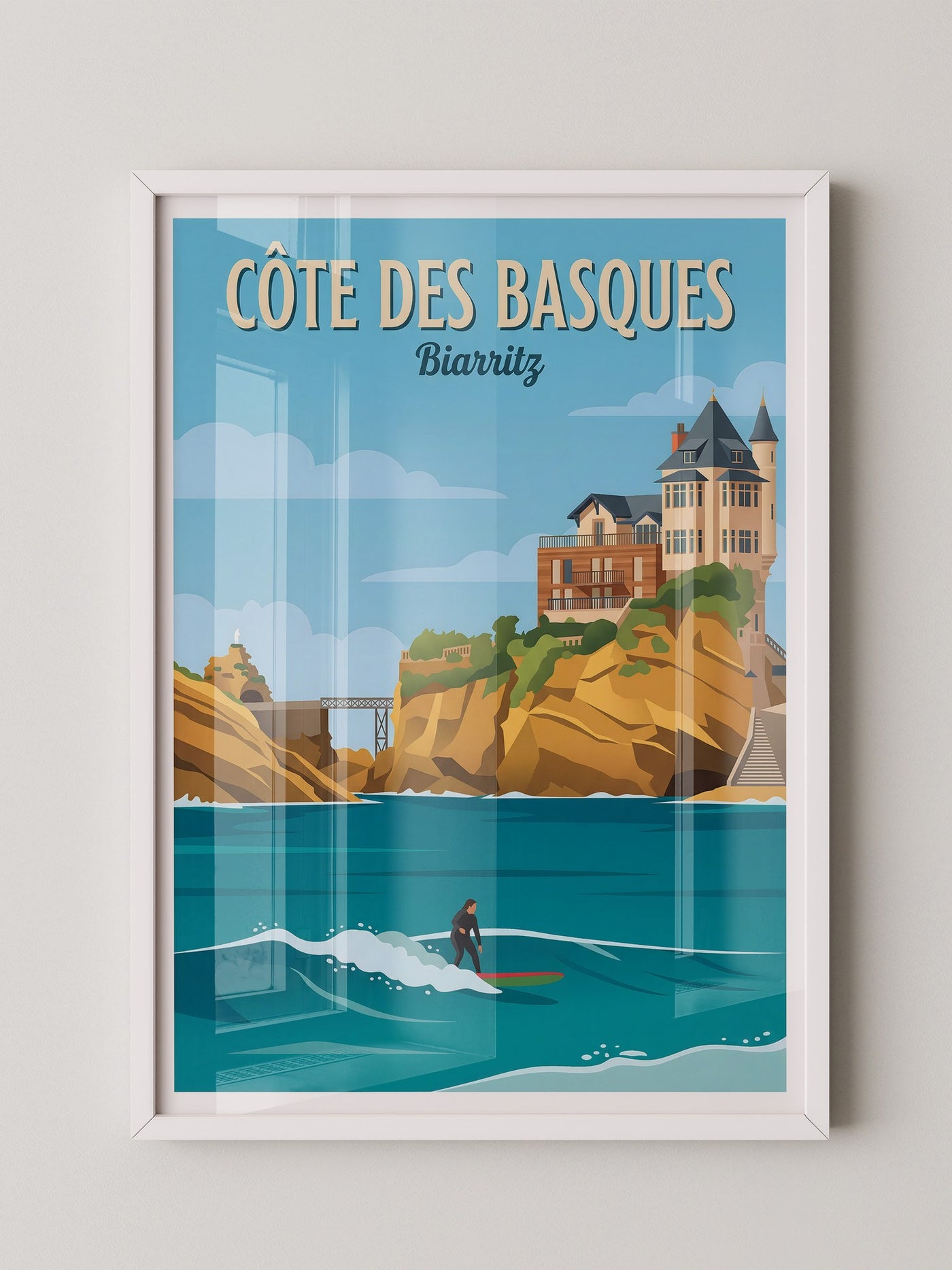 Biarritz Küste Surfer Retro-Stil