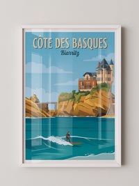Biarritz Küste Surfer Retro-Stil