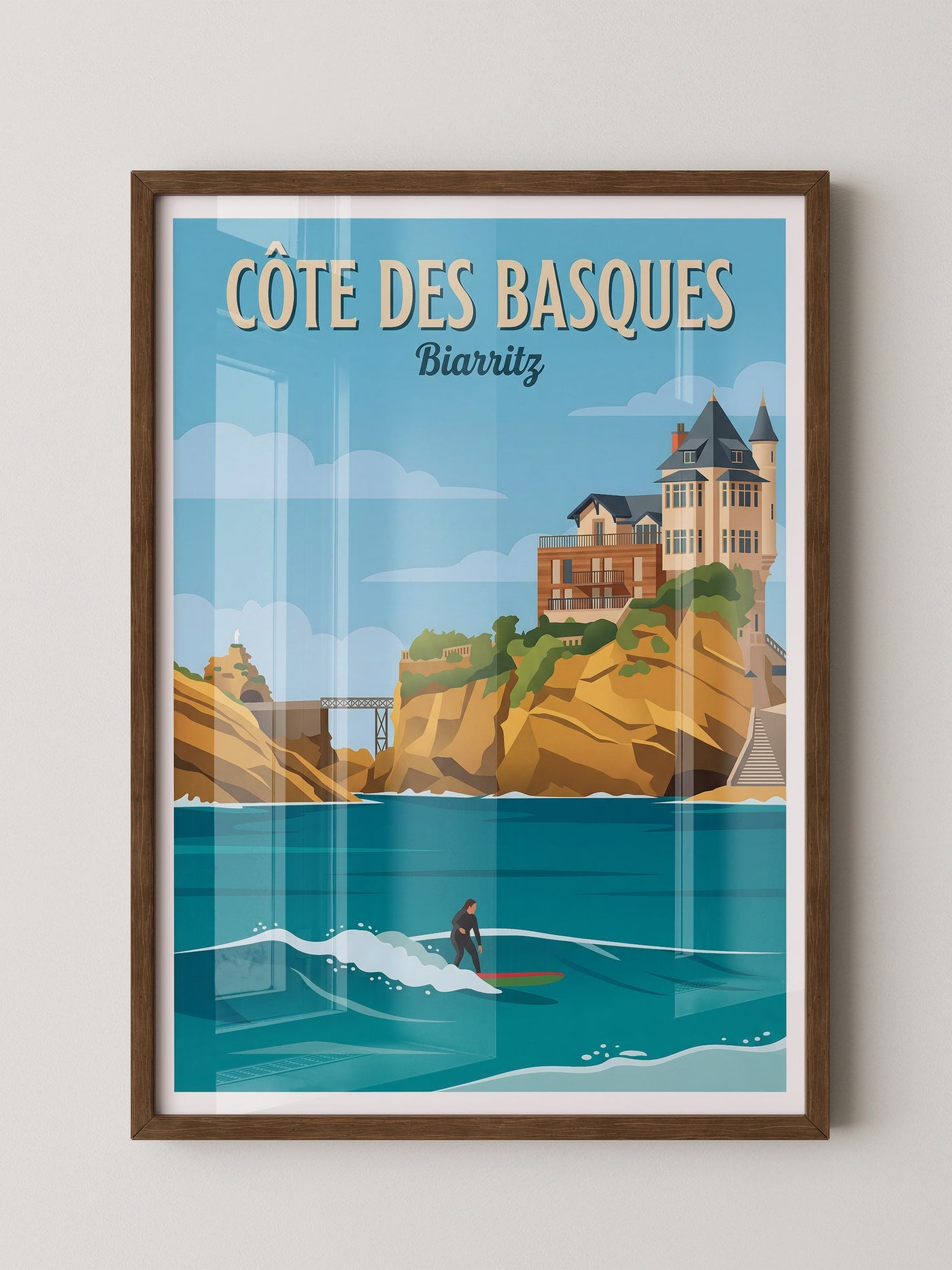 Biarritz Küste Surfer Retro-Stil