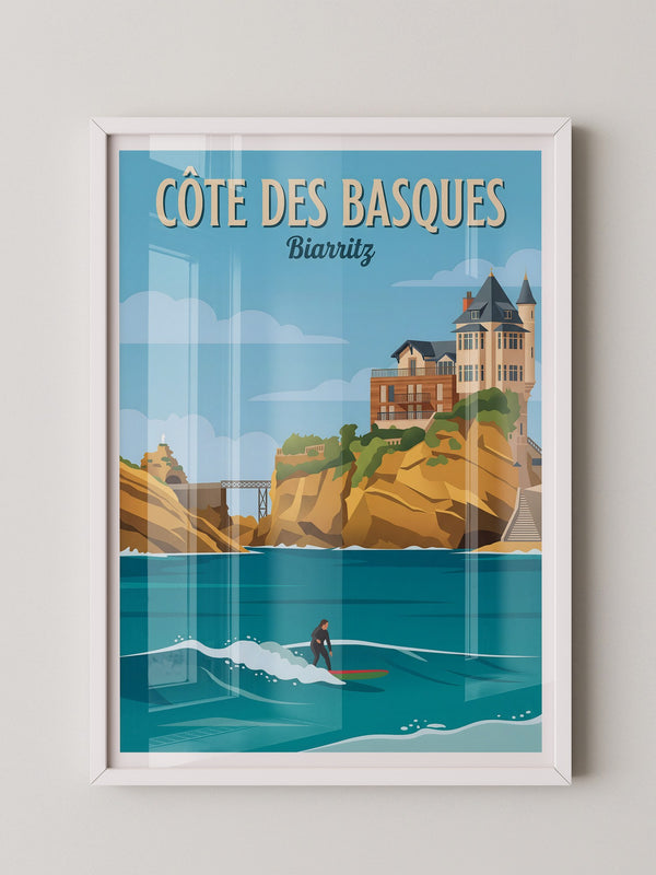 Biarritz Küste Surfer Retro-Stil