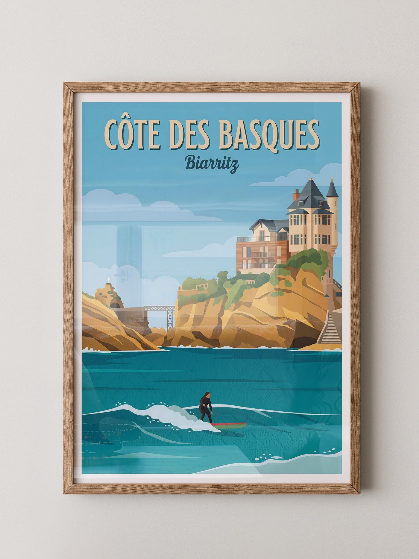 Biarritz Küste Surfer Retro-Stil