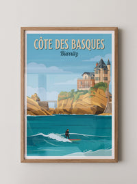 Biarritz Küste Surfer Retro-Stil