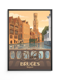 Brügge Fahrrad Wasserkanal retro