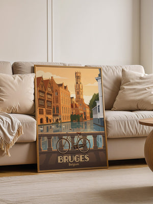 Brügge Fahrrad Wasserkanal retro