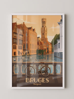Brügge Fahrrad Wasserkanal retro