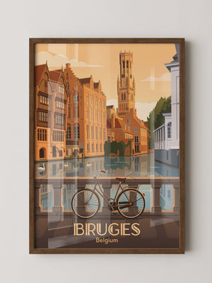 Brügge Fahrrad Wasserkanal retro