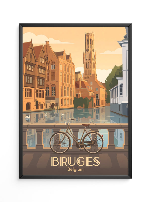 Brügge Fahrrad Wasserkanal retro