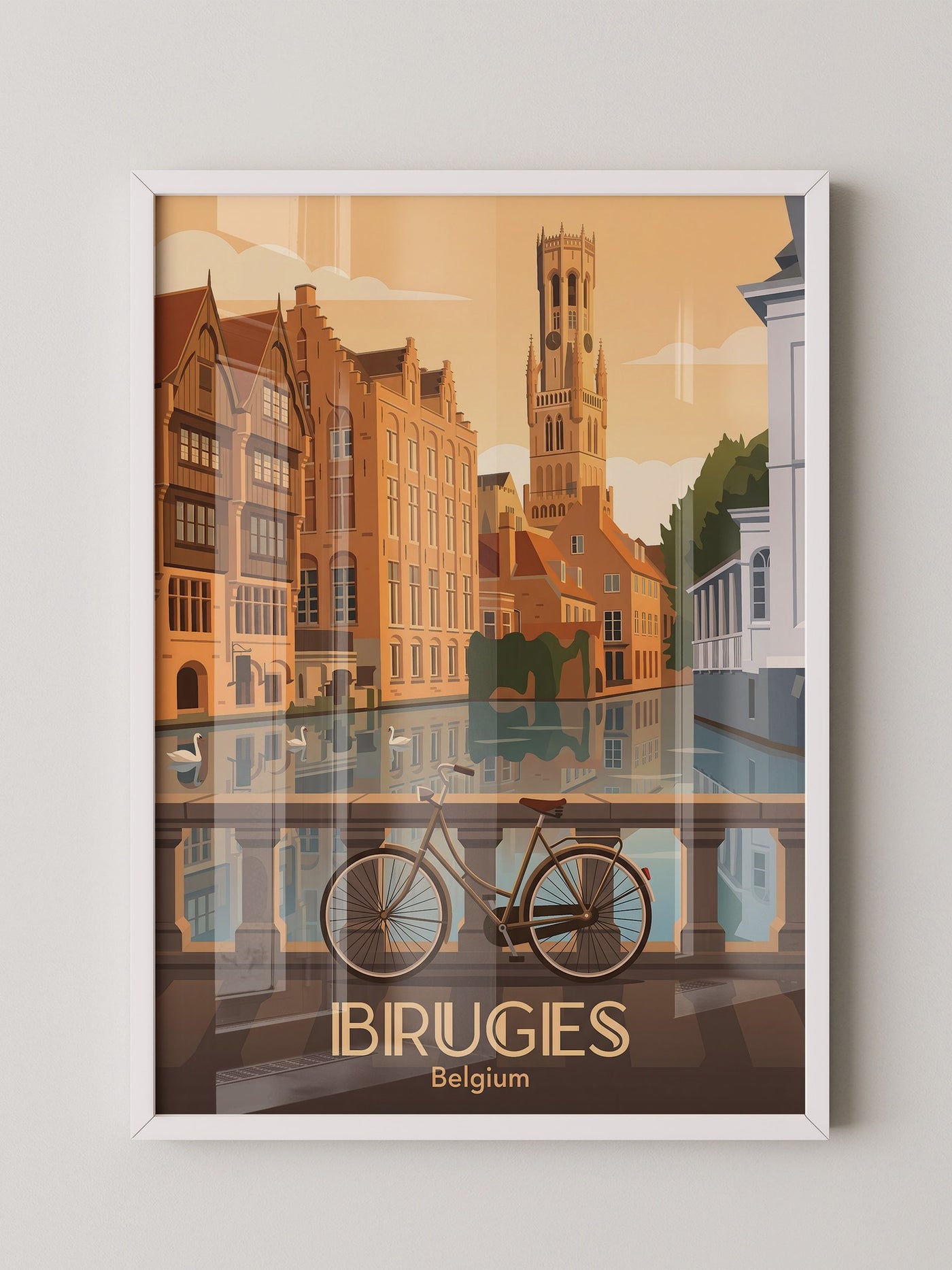 Brügge Fahrrad Wasserkanal retro