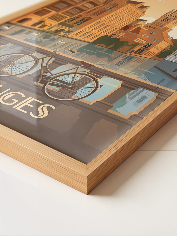 Brügge Fahrrad Wasserkanal retro