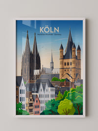 Kölner Dom Altstadt Pastellfarben
