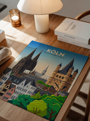 Kölner Dom Altstadt Pastellfarben
