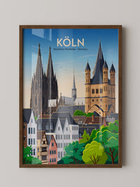 Kölner Dom Altstadt Pastellfarben