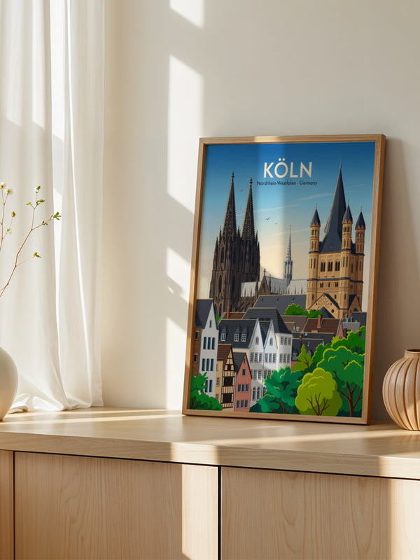 Kölner Dom Altstadt Pastellfarben