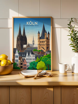 Kölner Dom Altstadt Pastellfarben