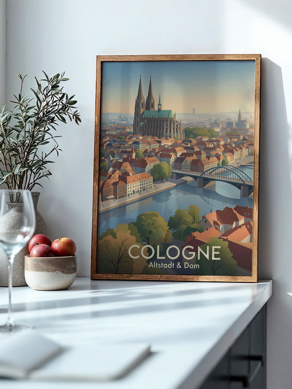 Kölner Dom Altstadt Pastellfarben