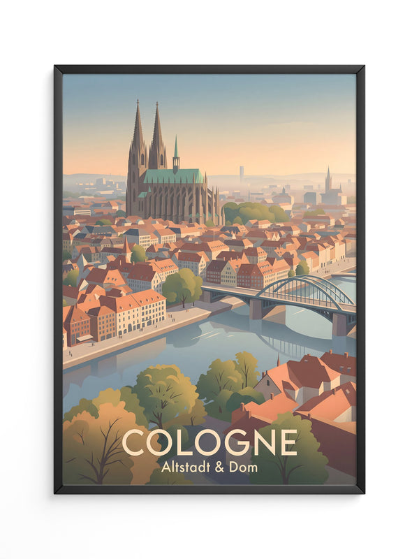 Kölner Dom Altstadt Pastellfarben