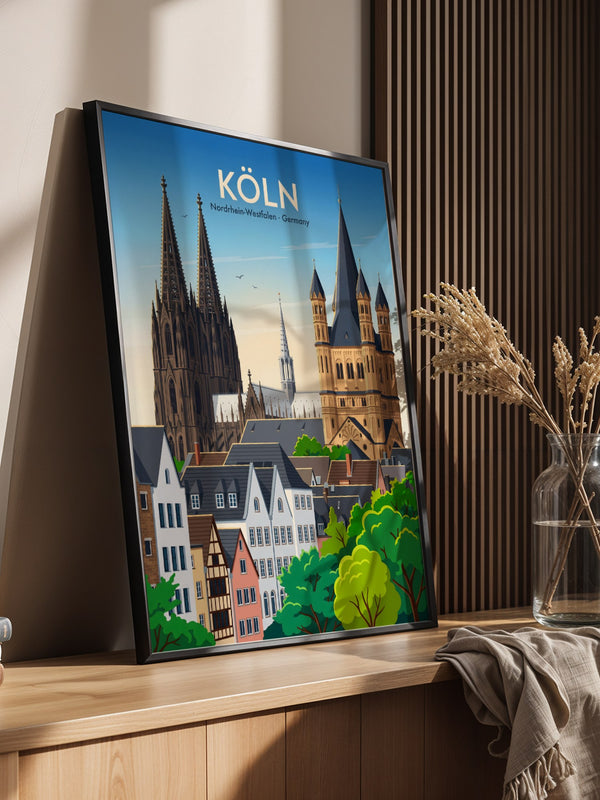 Kölner Dom Altstadt Pastellfarben