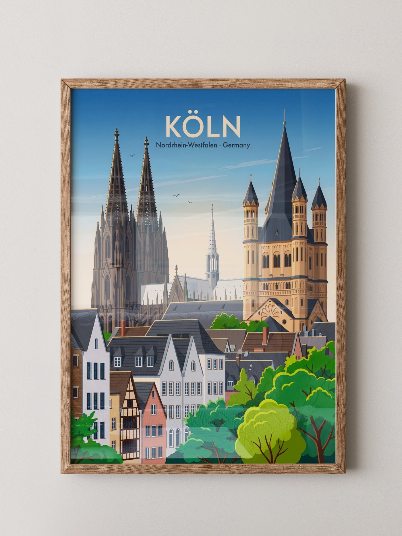 Kölner Dom Altstadt Pastellfarben