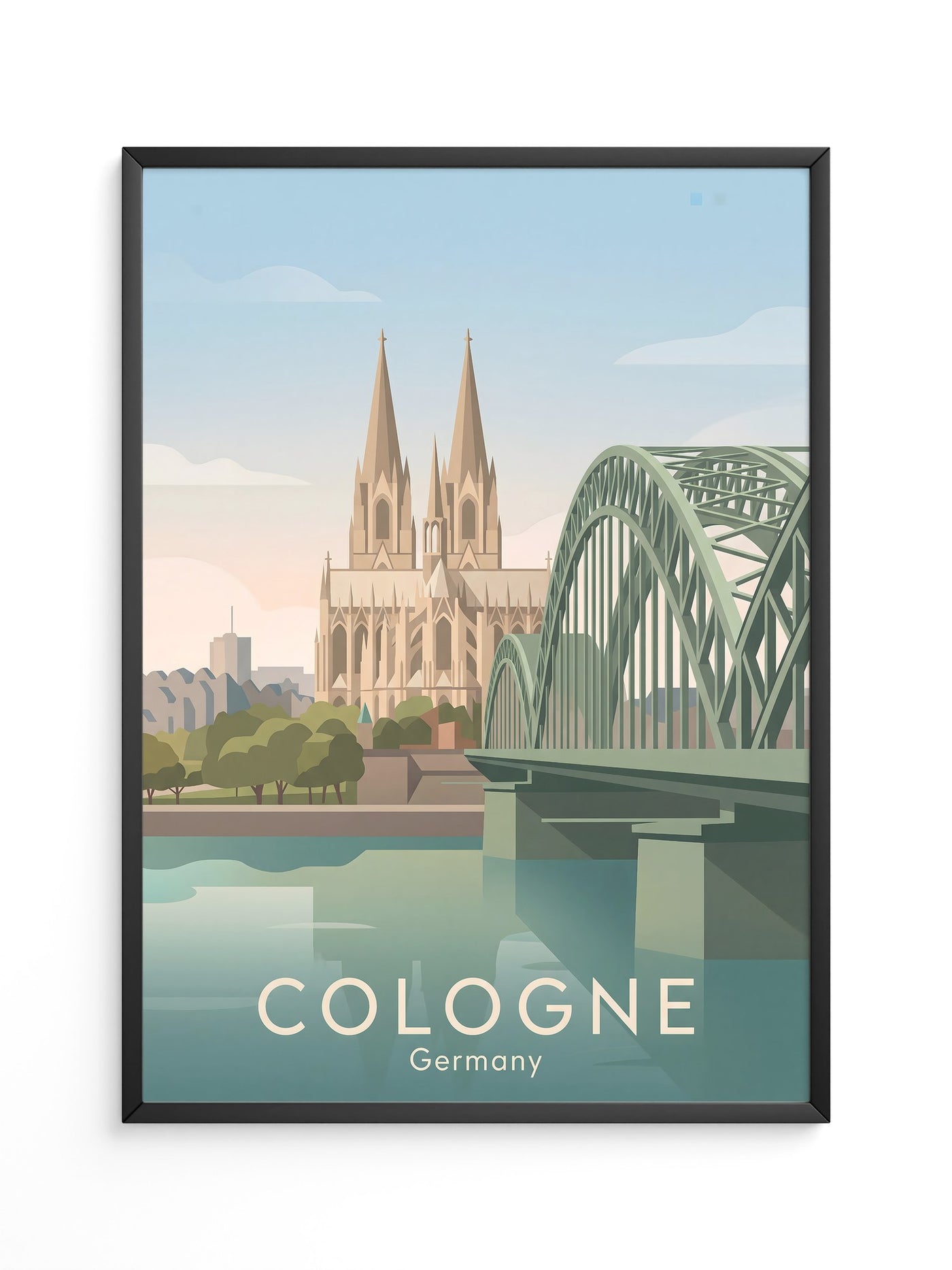 Kölner Dom Brücke Pastell